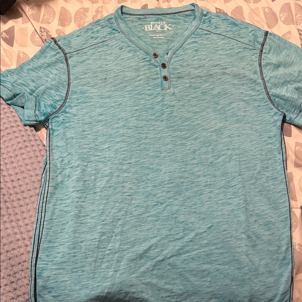 Buckle Light Blue Henley Tee